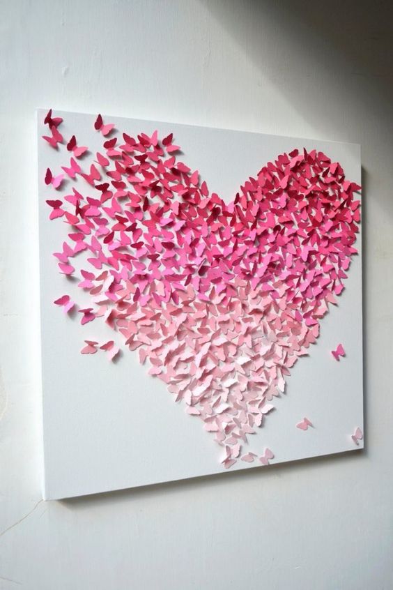 tableau coeur papillons 